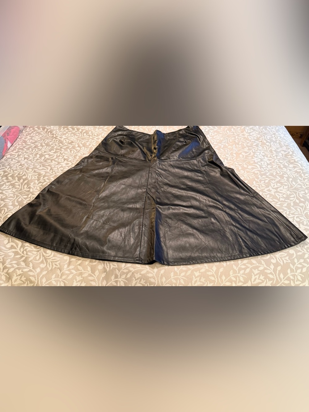 Ashley Stewart Black Leather Skirt